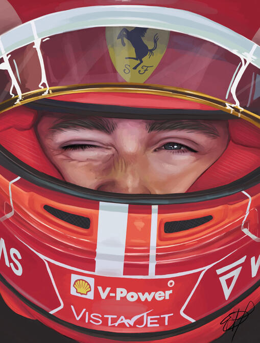 Charles Leclerc, Digital painting, 2023