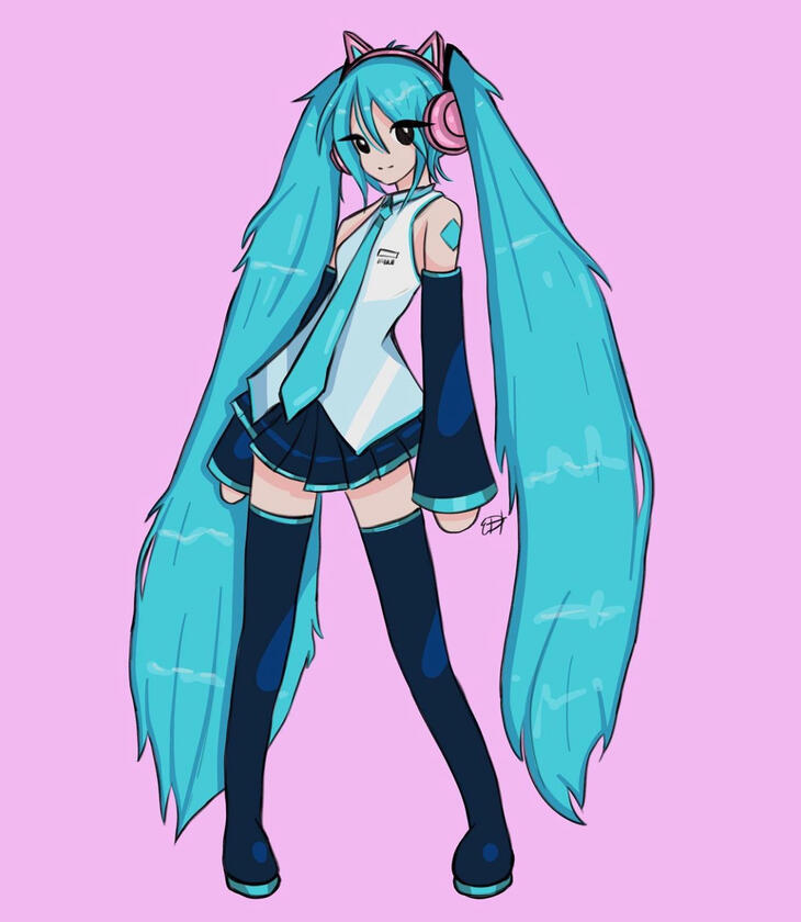 Miku!, digital drawing, 2021