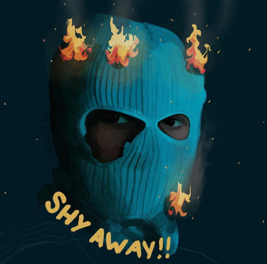 Shy Away, digital painting, 2021