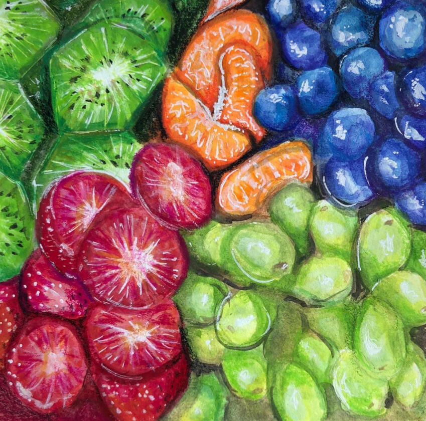 fruits, gouache paint, 2020